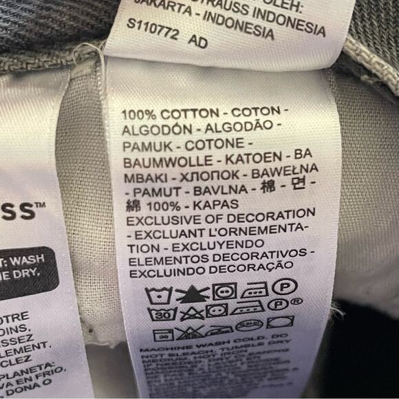 Levi’s Low Pro Straight Jeans Worn in Light Grey Size 32 - Picture 13 of 14